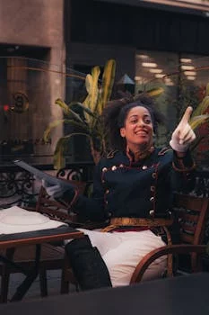 friendly restaurant server welcoming customers